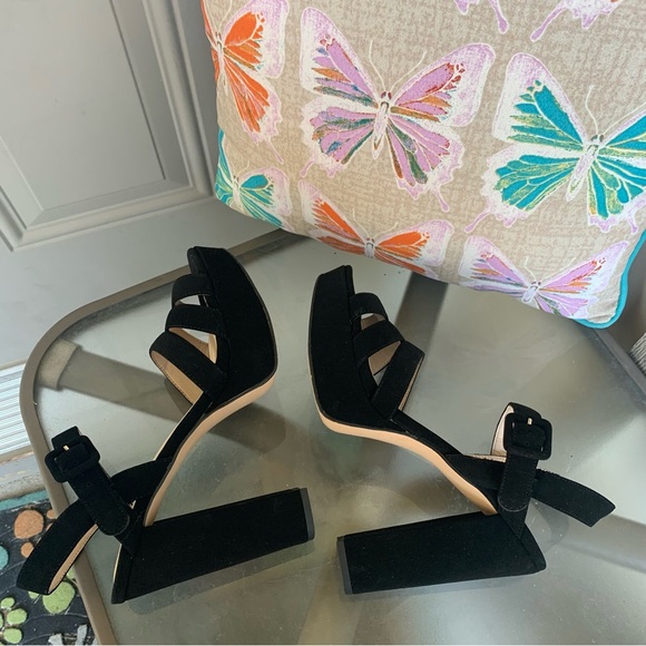 Limelight Black Crystal Open Toe Sandals - Picture 6 of 8